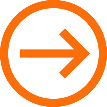 Orange arrow pointing right within an orange circle