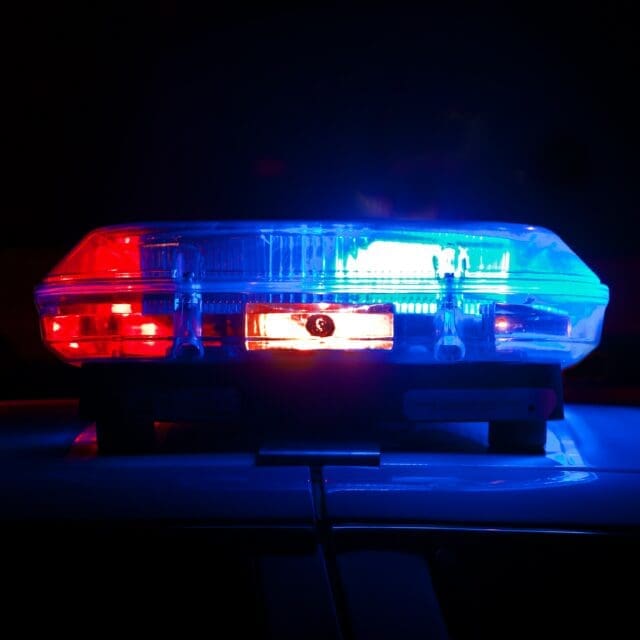 police lights on top of a car